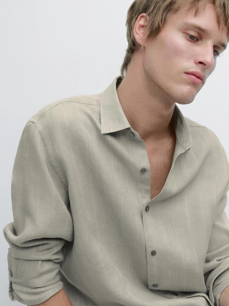 Рубашка в полоску из 100% льна