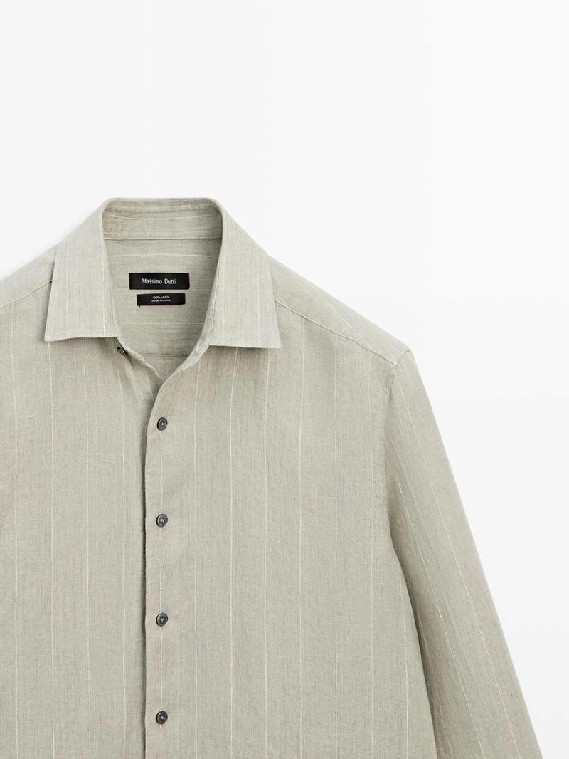 Рубашка в полоску из 100% льна