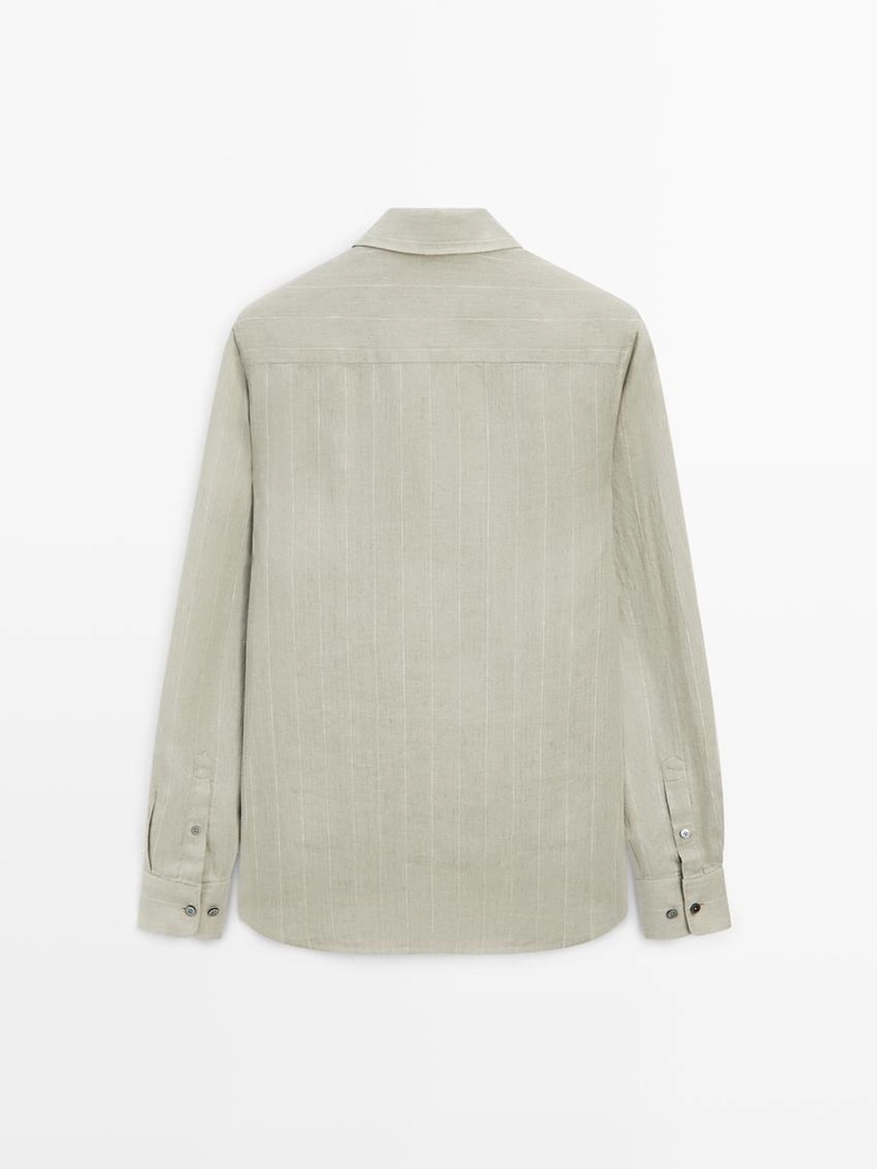 Рубашка в полоску из 100% льна