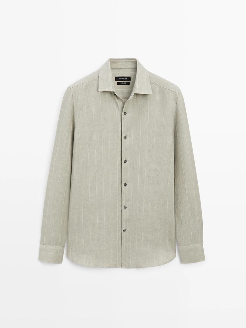 Рубашка в полоску из 100% льна