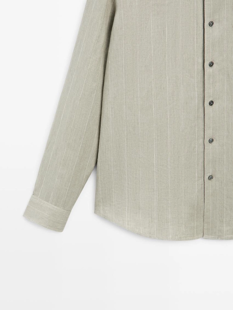Рубашка в полоску из 100% льна