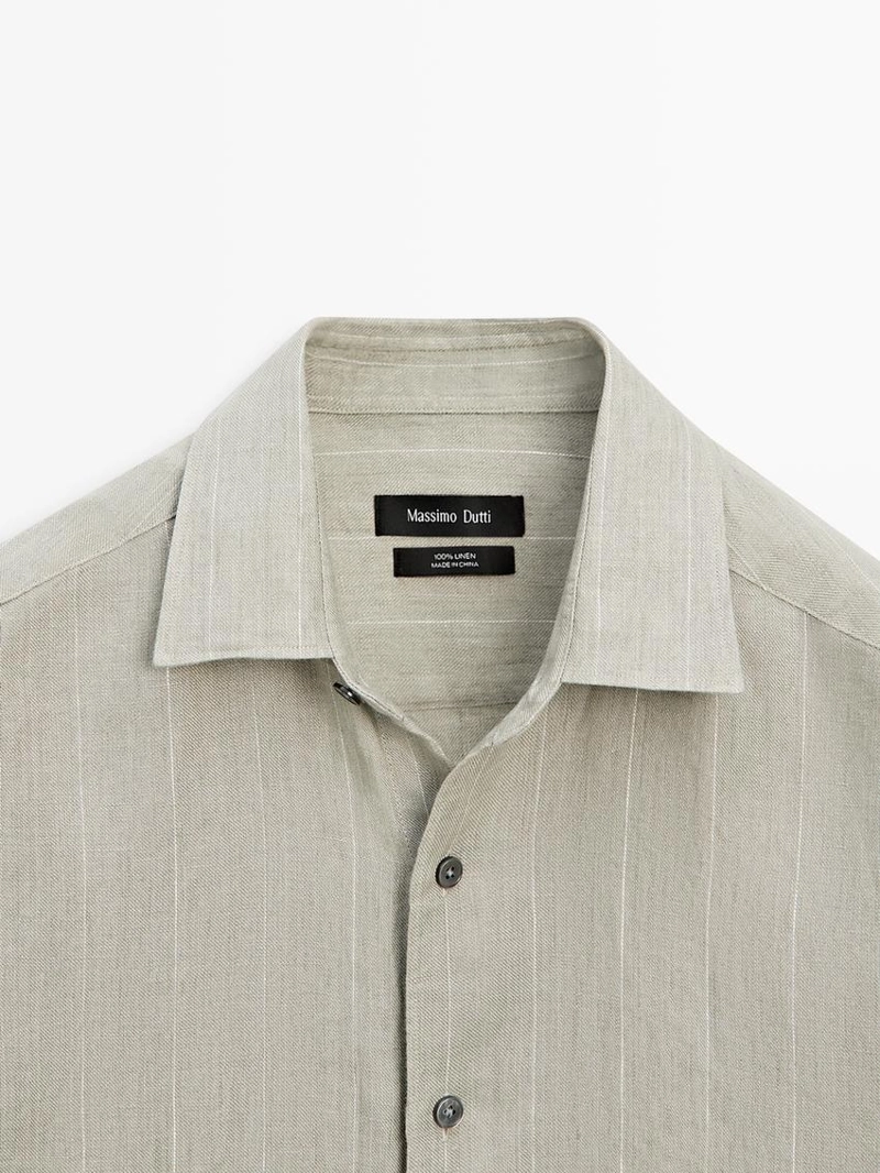 Рубашка в полоску из 100% льна