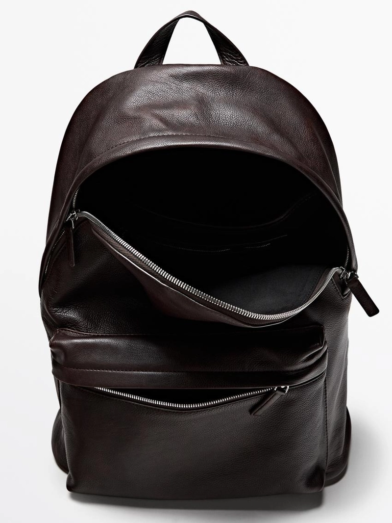 Рюкзак из натуральной кожи нубук с застежкой-молнией