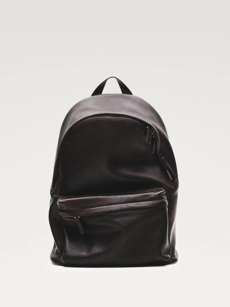 Рюкзак из натуральной кожи нубук с застежкой-молнией