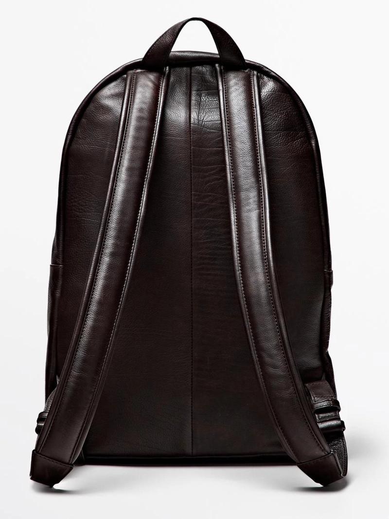 Рюкзак из натуральной кожи нубук с застежкой-молнией