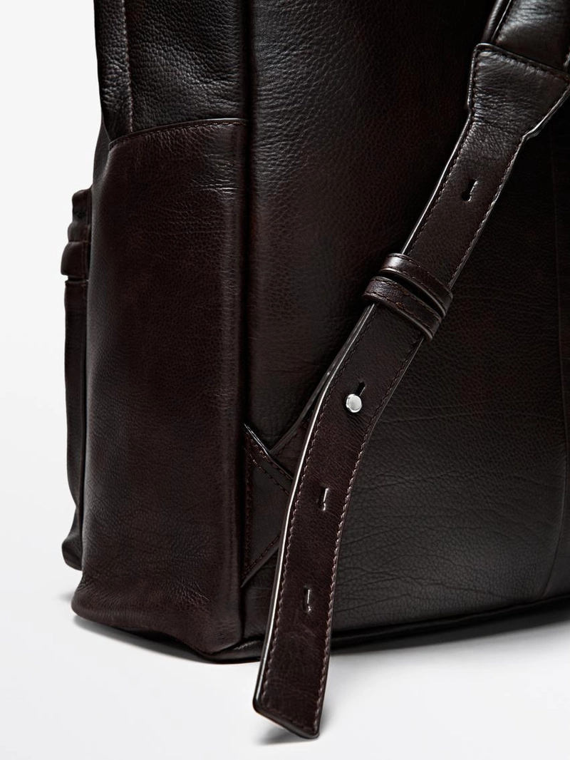 Рюкзак из натуральной кожи нубук с застежкой-молнией