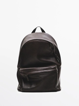 Рюкзак из натуральной кожи нубук с застежкой-молнией- Заказать в России