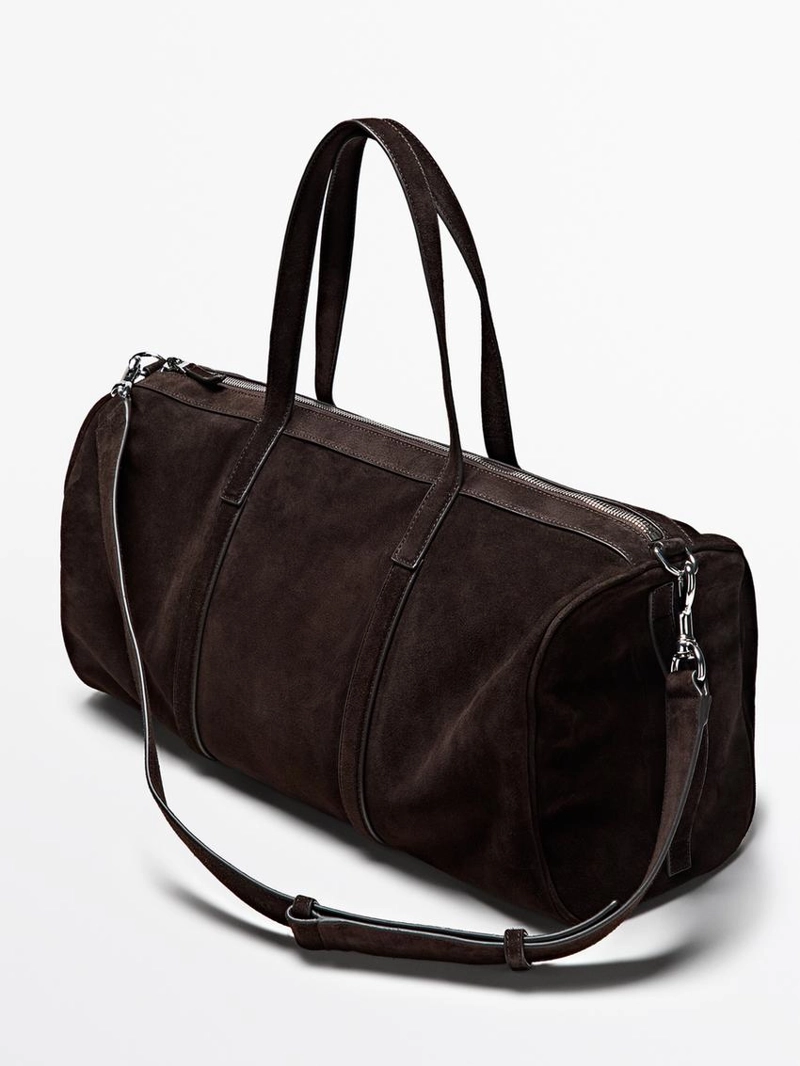 Кожаная сумка для путешествий из замши