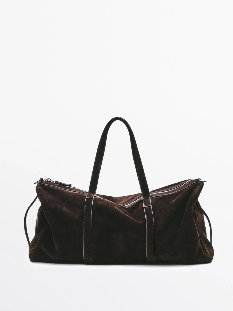 Кожаная сумка для путешествий из замши