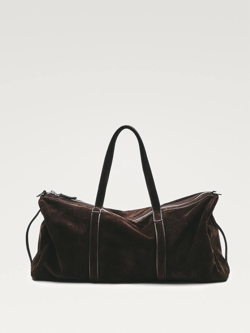 Кожаная сумка для путешествий из замши