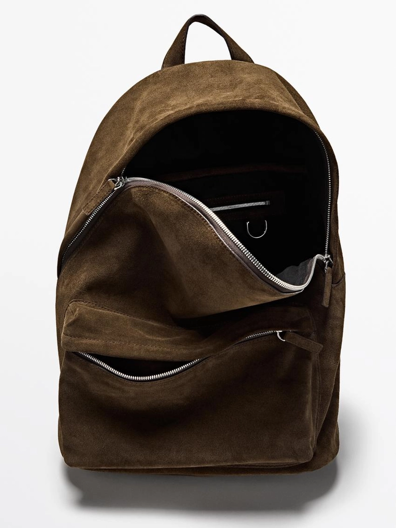 Рюкзак из замши с молнией