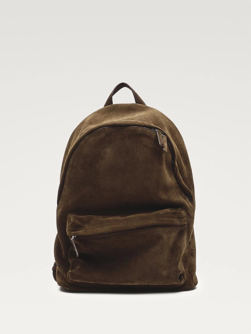 Рюкзак из замши с молнией