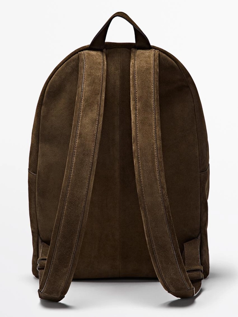 Рюкзак из замши с молнией