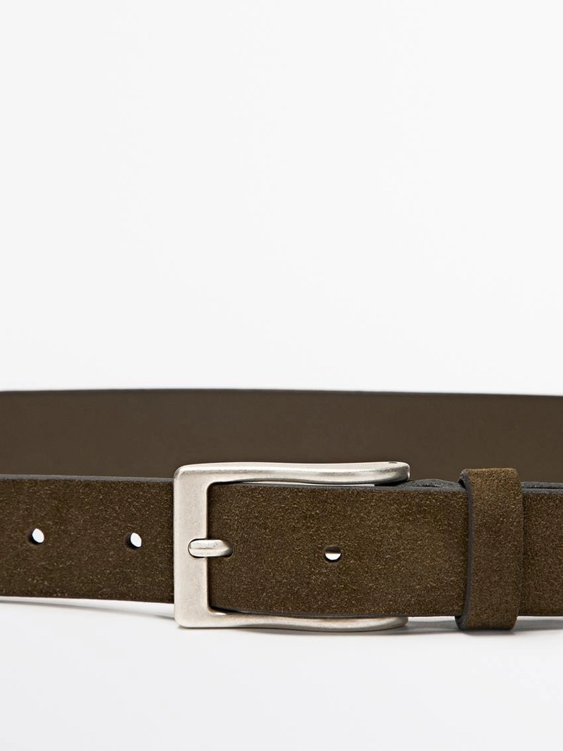 Кожанный пояс из мягкой нубуковой кожи
