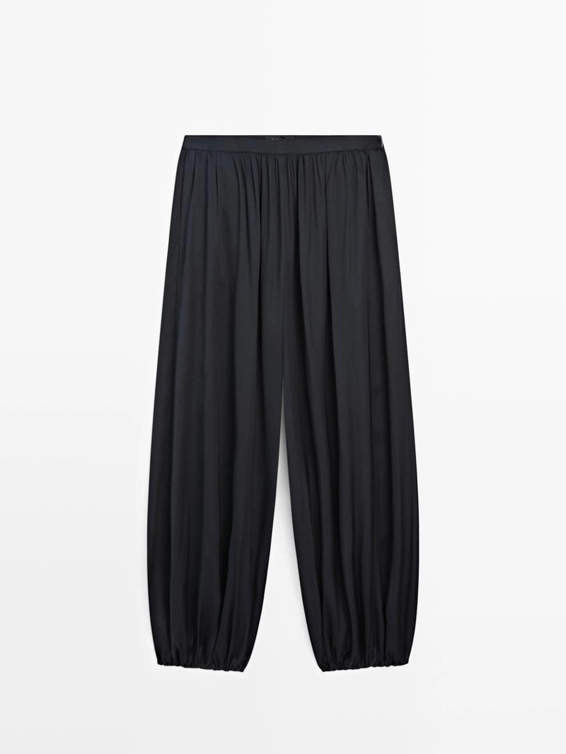 Брюки свободного кроя из атласа