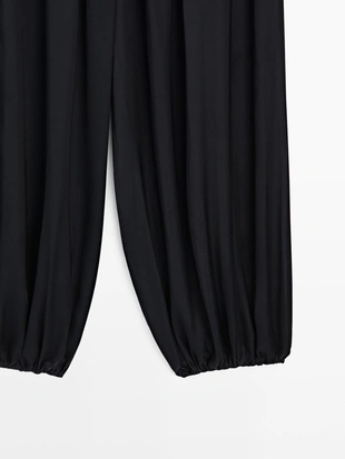 Брюки свободного кроя из атласа- Заказать в России