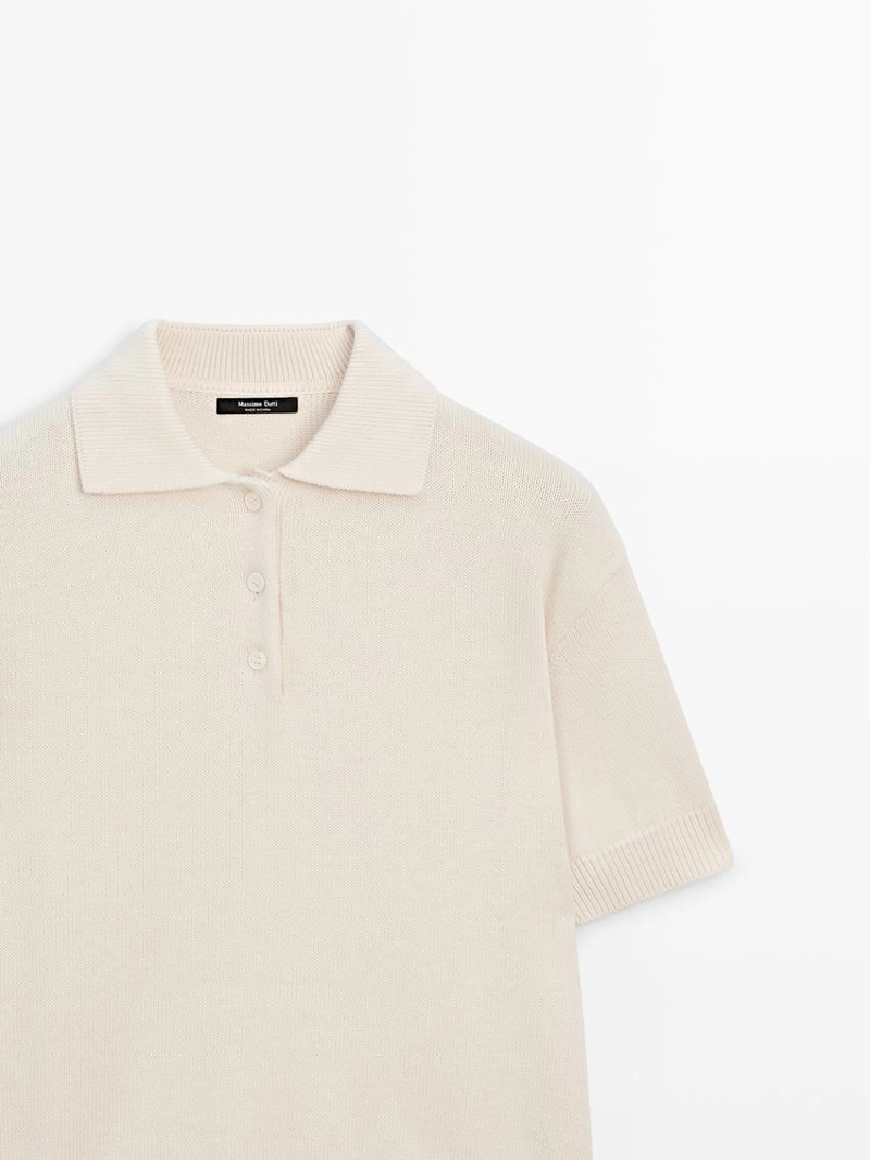 Поло из трикотажа смесовой шерсти