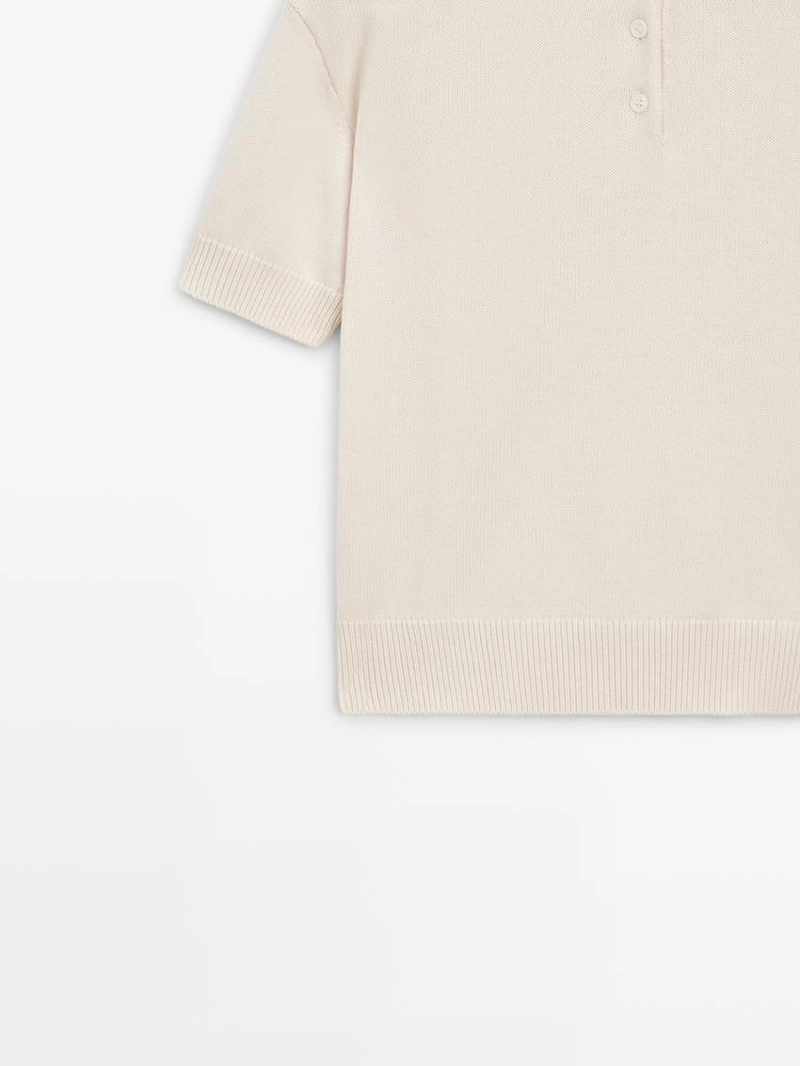 Поло из трикотажа смесовой шерсти