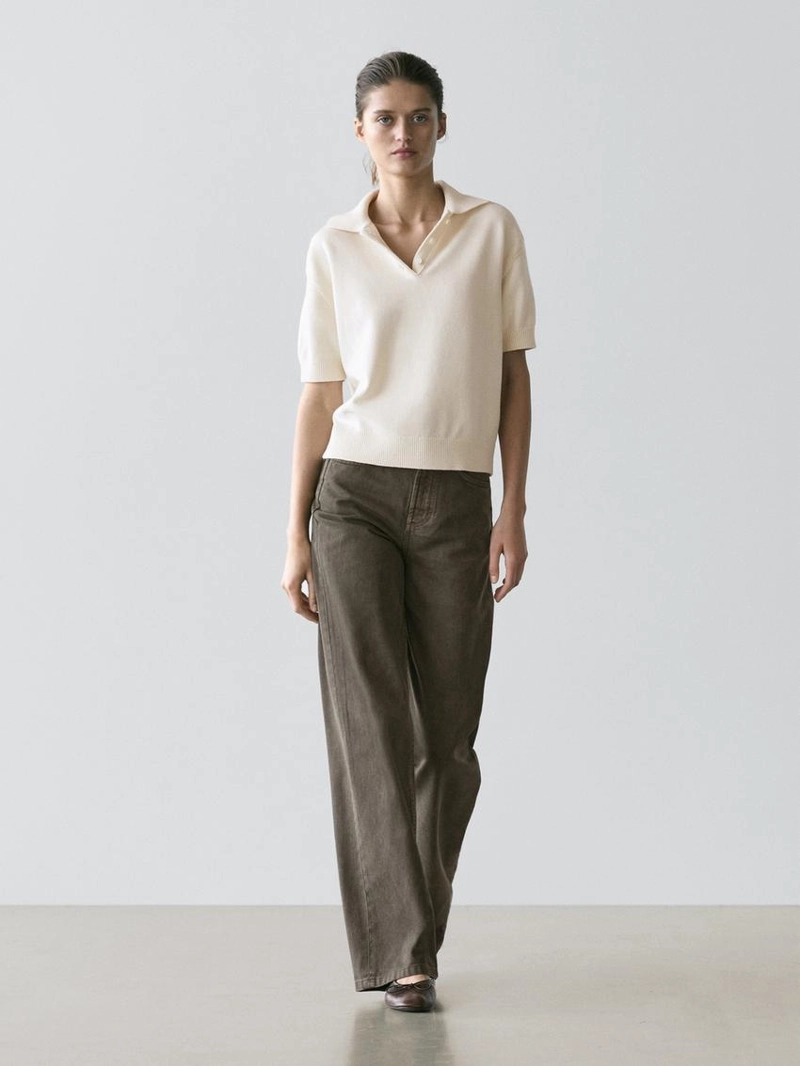 Поло из трикотажа смесовой шерсти