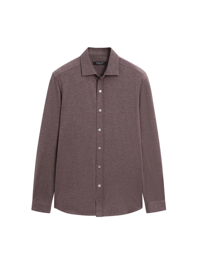 Рубашка с регулярной посадкой в меланжевом исполнении