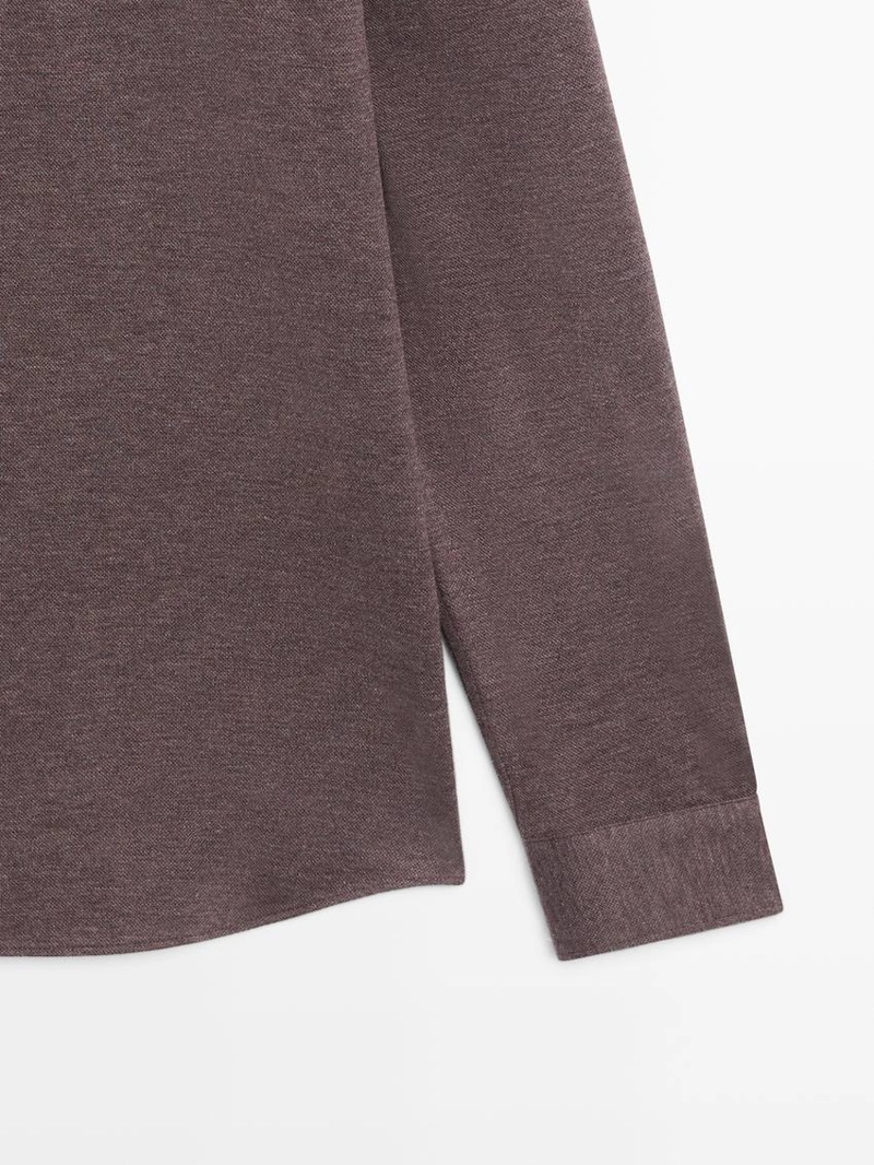 Рубашка с регулярной посадкой в меланжевом исполнении