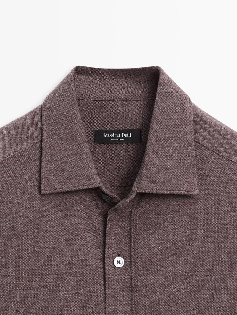 Рубашка с регулярной посадкой в меланжевом исполнении