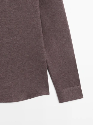 Купить Massimo Dutti Рубашка с регулярной посадкой в меланжевом исполнении