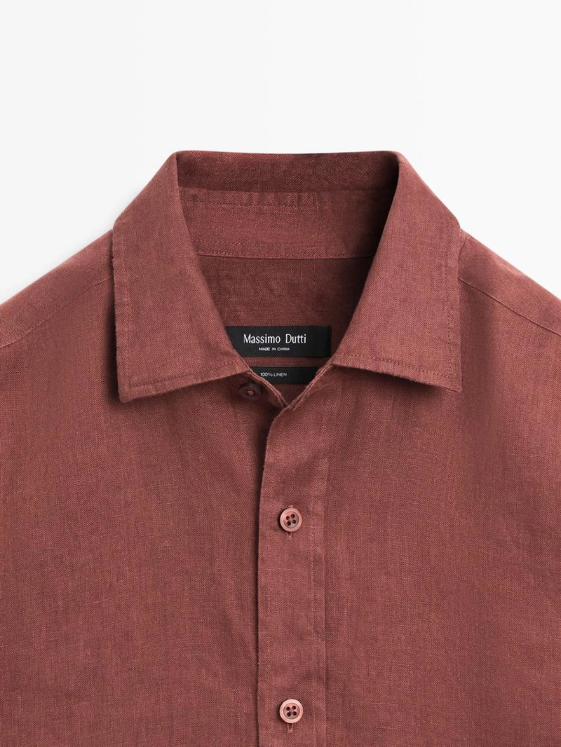 Рубашка из 100% льна в полоску