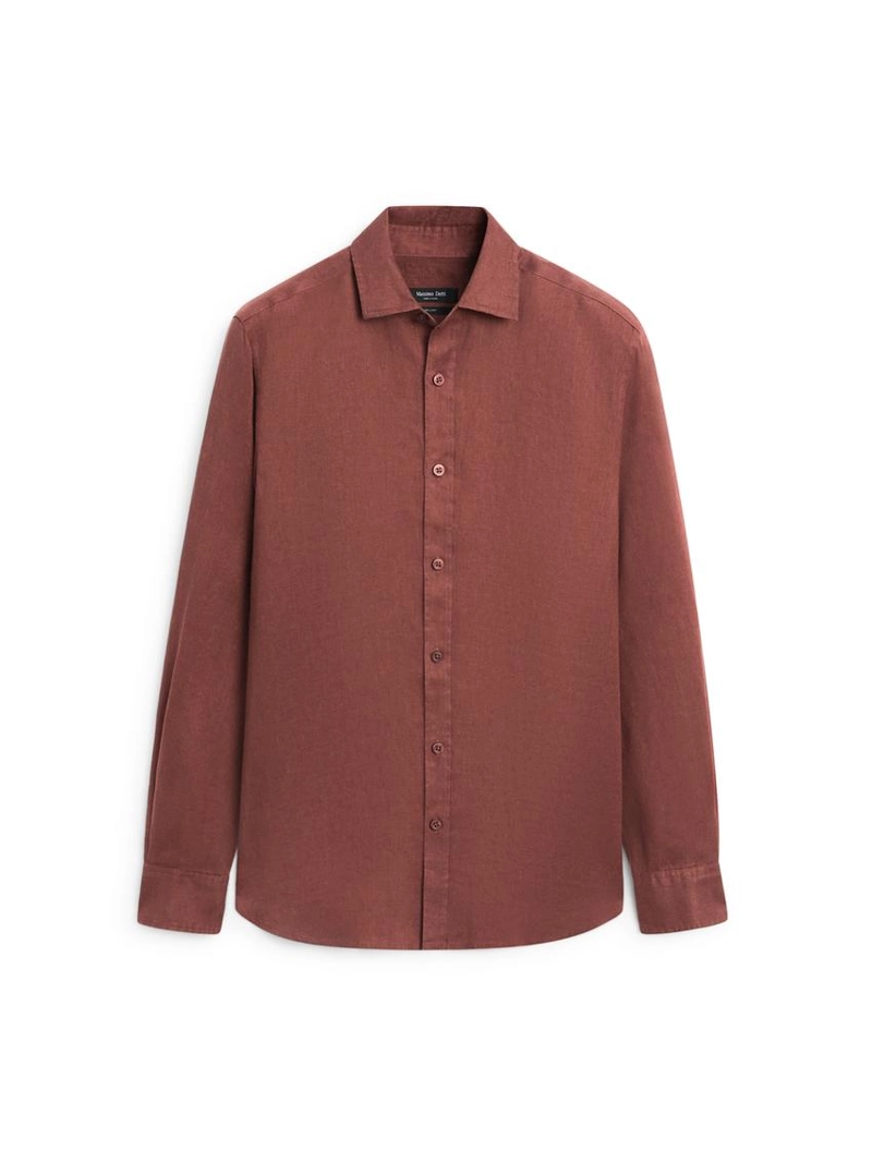 Рубашка из 100% льна в полоску