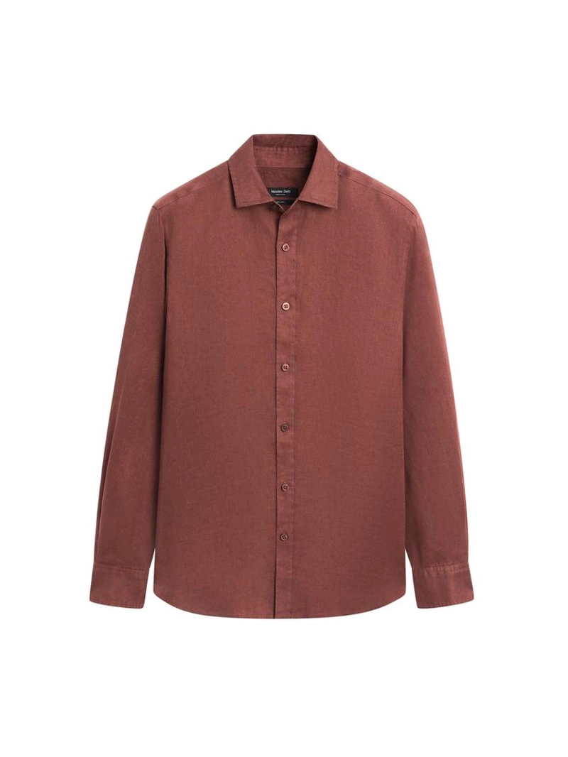 Рубашка из 100% льна в полоску