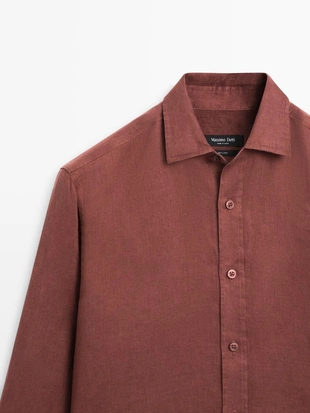 Рубашка из 100% льна в полоску- Заказать в России