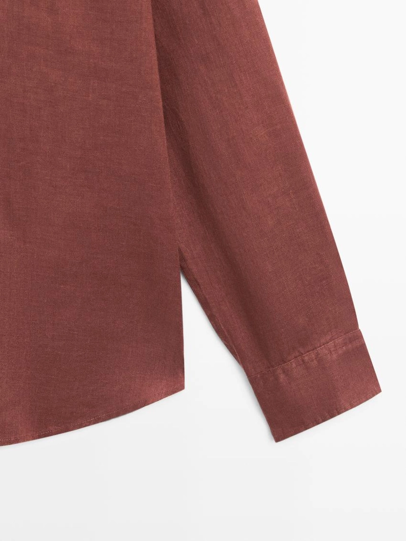 Рубашка из 100% льна в полоску