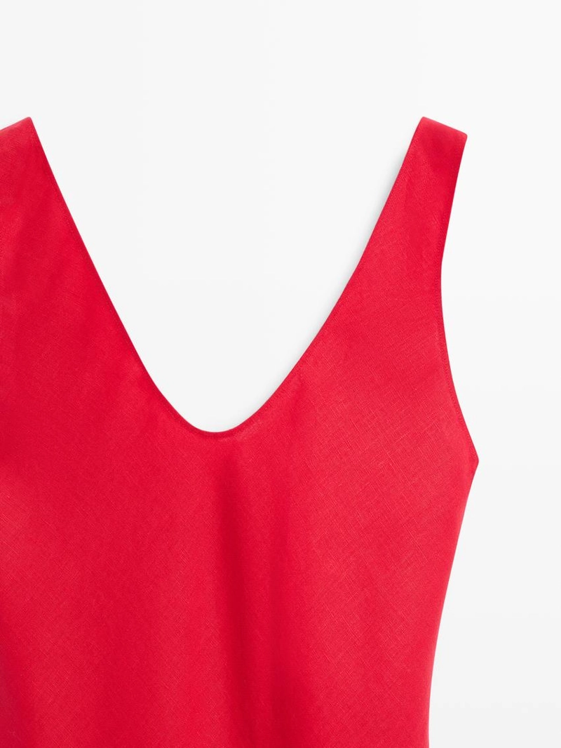 Сарафан из льна с тонкими бретелями