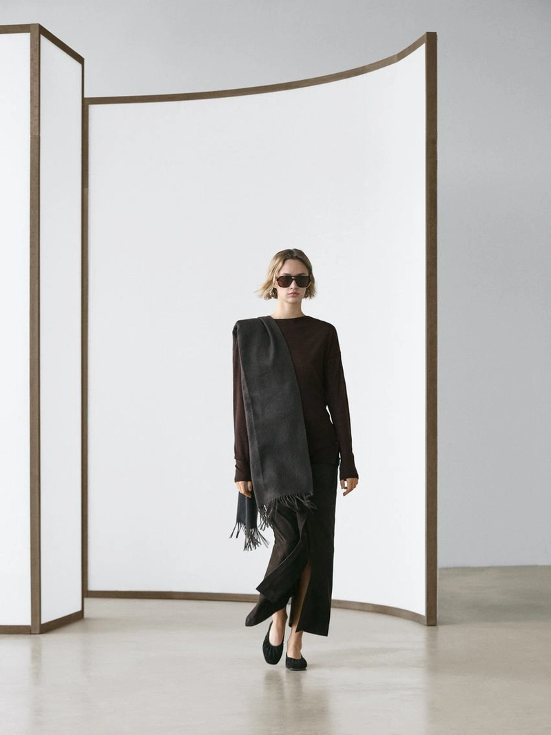 Топ из шерстяной смеси с драпировкой и рукавами летучая мышь