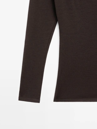 Купить Massimo Dutti Топ из шерстяной смеси с драпировкой и рукавами летучая мышь