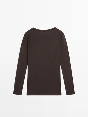 Топ из шерстяной смеси с драпировкой и рукавами летучая мышь- Заказать в России