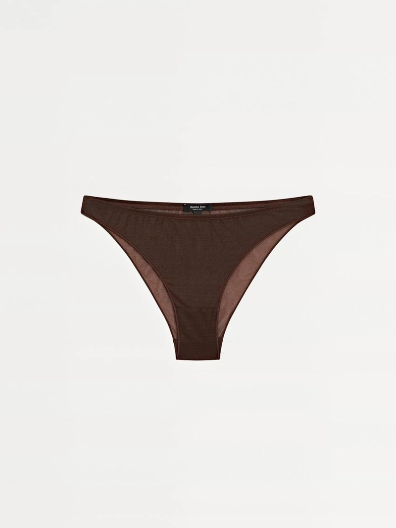 Трусики с металлическим декором из полупрозрачной ткани