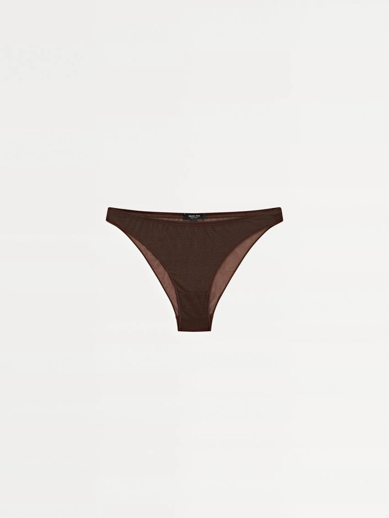 Трусики с металлическим декором из полупрозрачной ткани