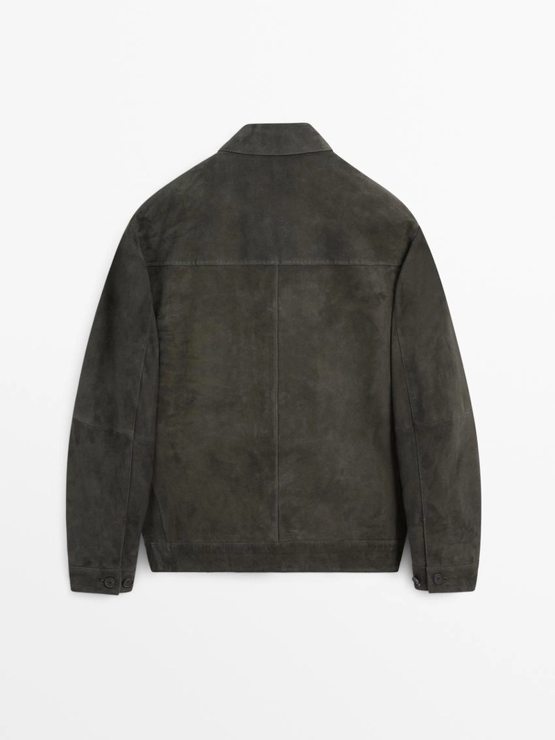 Куртка из замши с карманами