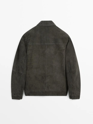 Куртка из замши с карманами- Заказать в России