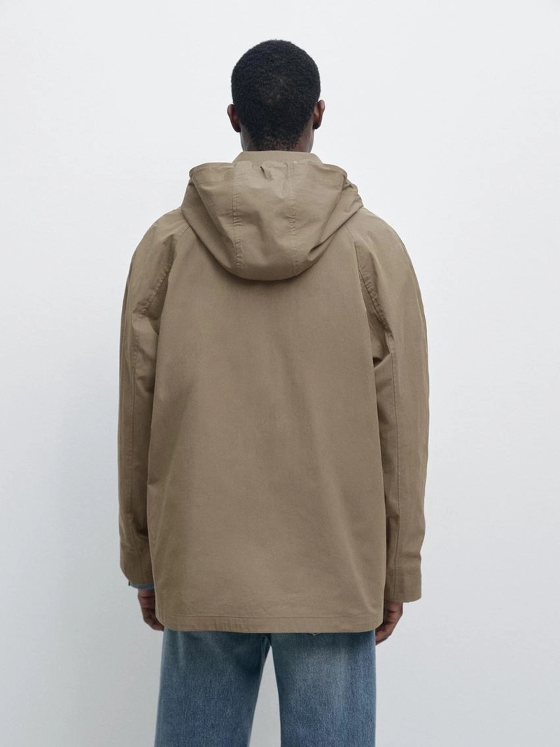 Парка из хлопково-шерстяной ткани с карманами