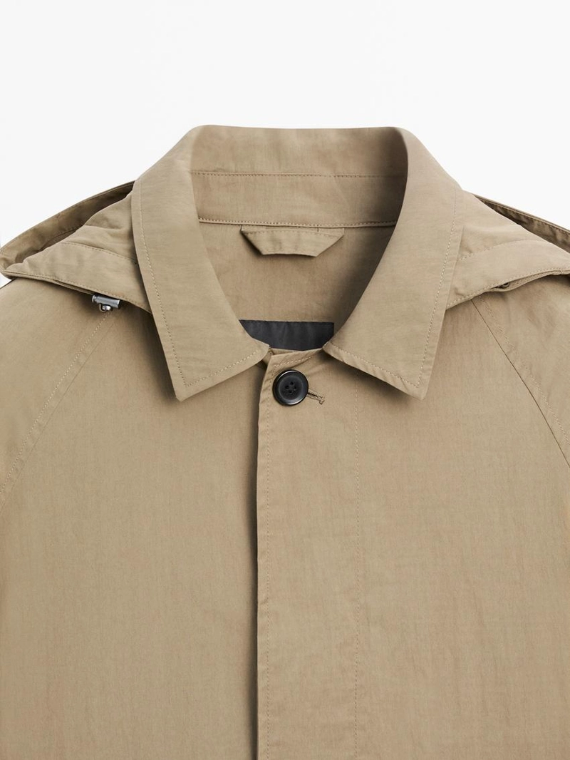 Парка из хлопково-шерстяной ткани с карманами