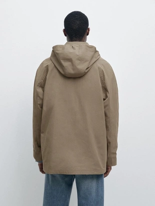 Парка из хлопково-шерстяной ткани с карманами- Заказать в России