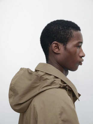 Парка из хлопково-шерстяной ткани с карманами- Заказать в России