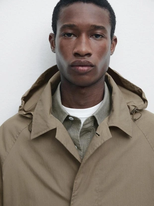 Парка из хлопково-шерстяной ткани с карманами- Заказать в России