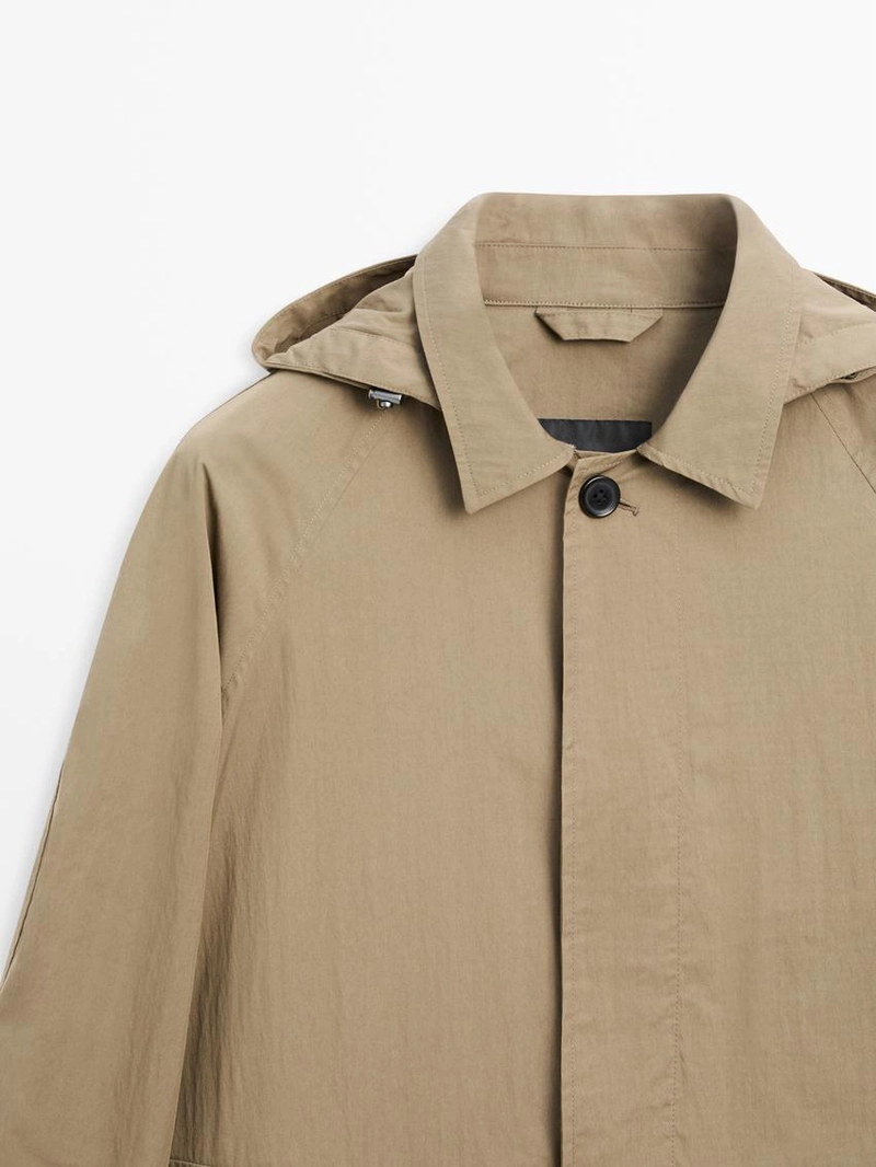 Парка из хлопково-шерстяной ткани с карманами