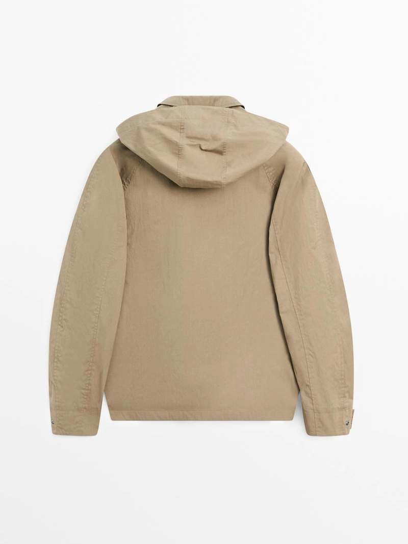 Парка из хлопково-шерстяной ткани с карманами