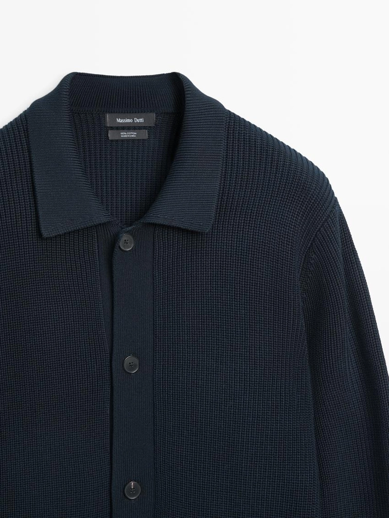 Кардиган из хлопкового трикотажа с карманами