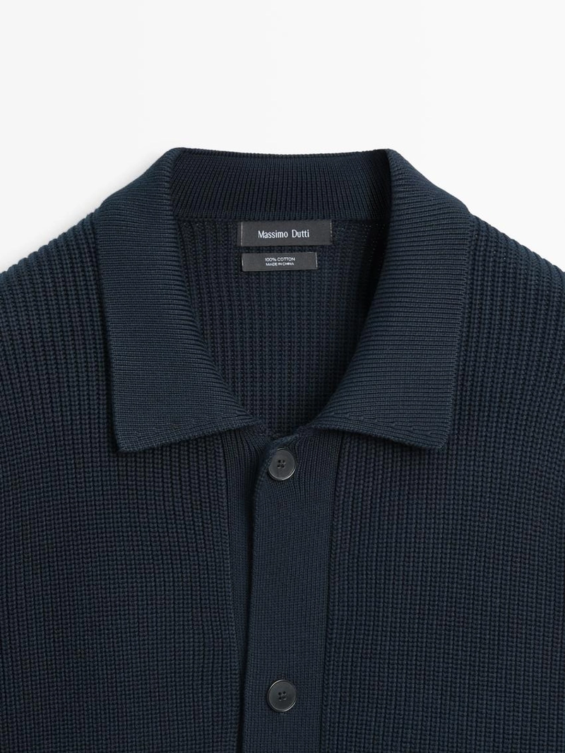 Кардиган из хлопкового трикотажа с карманами