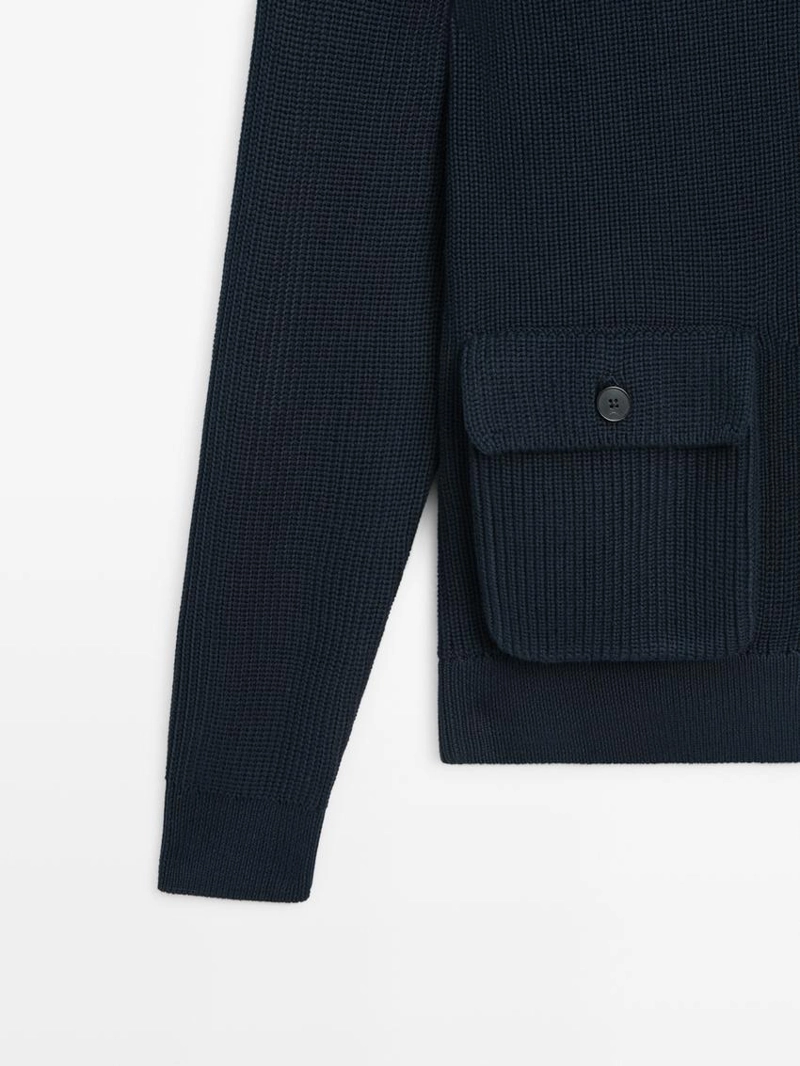 Кардиган из хлопкового трикотажа с карманами